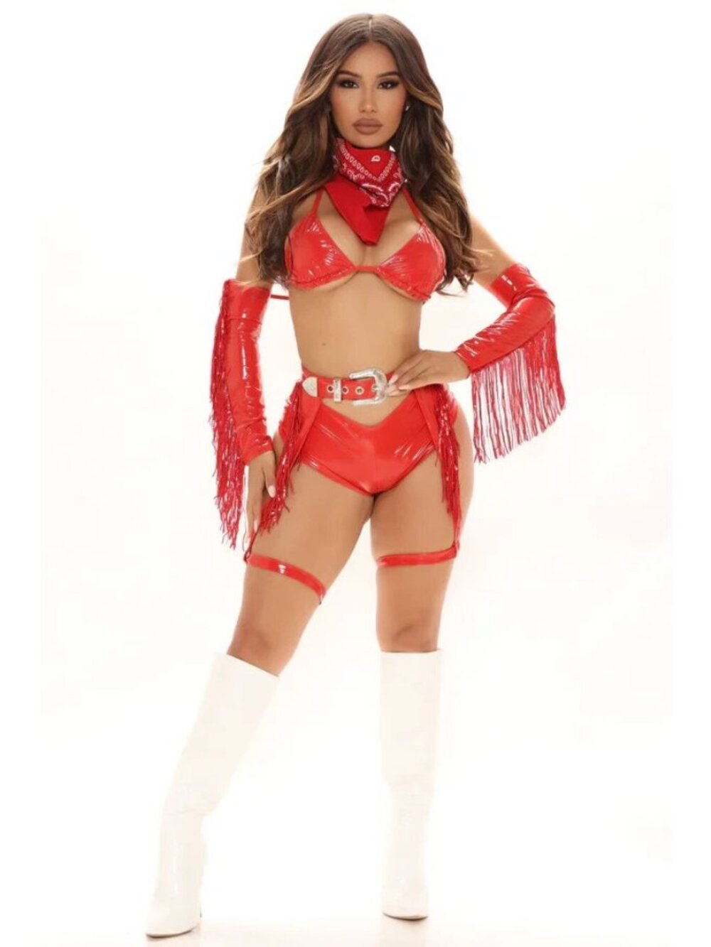 Fashion Nova South Side Red Cowgirl Halloween Costume XS S New